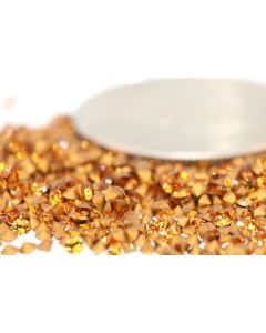 Swarovski 1012 Chaton, Round Rhinestones 09pp Topaz Pointed Back Gold Foiled - 12 Pcs