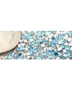 Swarovski 2005B Round Rhinestones 09ss Aqua Pointed Back Silver Foiled - 12 Pcs