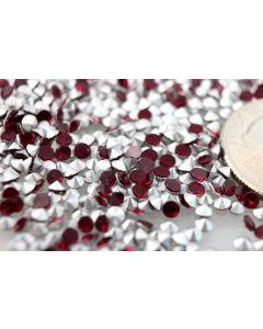 Swarovski 2005B Round Rhinestones 09ss Siam Pointed Back Silver Foiled - 12 Pcs