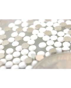 Swarovski 2028 Chaton Rose, Round Rhinestones 09ss Chalk White Flatback Silver Foiled - 12 Pcs