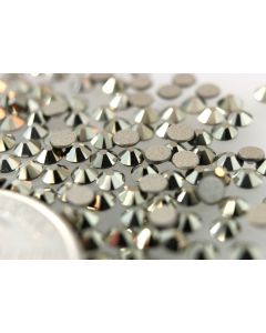 Swarovski 2058 Chaton Rose, Round Rhinestones 09ss Crystal Metallic Light Gold Flatback Silver Foiled - 12 Pcs