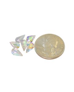 Swarovski 4300 Pear Rhinestones 10x6mm Crystal Ab Pointed Back Silver Foiled - 2 Pcs