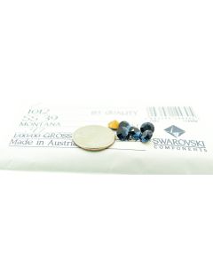 Swarovski 1012 Chaton, Round Rhinestones 39ss Montana Pointed Back Gold Foiled - 4 Pcs