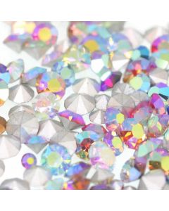 Swarovski Rhinestone Repair Mix, Chaton Round Aurora Borealis Colors - 144 pcs