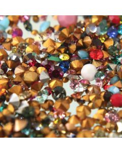 Swarovski Tiny Rhinestone Repair Mix, Chaton Round Odd Colors, Foiled Back - 144 pcs