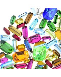 Swarovski Rhinestone Repair Design Mix, Colors Octagon Rectangle - 50 pcs