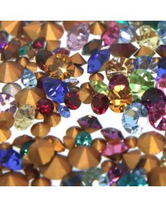 Swarovski Common Size Rhinestone Repair Design Mix, Common Colors Round Chaton, Foiled Back - 144 pcs