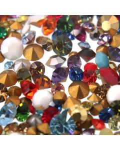 Swarovski Rhinestone Mix, Odd Colors Chaton Round, Pointed Back - 144 pcs