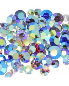 Swarovski Large Rhinestone Repair Mix, Crystal Aurora Borealis Colors Chaton Round - 72 pcs
