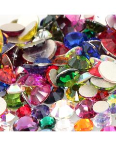 Swarovski Large Rhinestone Repair Design Mix, Clear Colors Flatback Glue On, 72 pcs