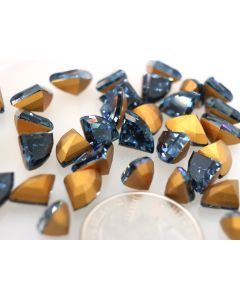 Swarovski 4729 Pie Rhinestones 11x8mm Montana Pointed Back Gold Foiled - 1 Pcs