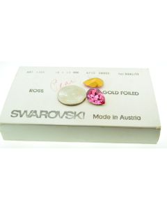Swarovski 4320 Pear Rhinestones 18x13mm Rose Pointed Back Gold Foiled - 1 Pcs