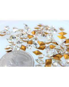 Swarovski 4710 Diamond Rhinestones 8.2x5.5mm Crystal Pointed Back Gold Foiled - 2 Pcs