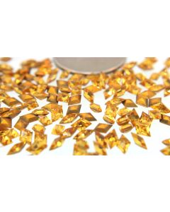 Swarovski 4710 Diamond Rhinestones 6x4mm Topaz Pointed Back Gold Foiled - 4 Pcs